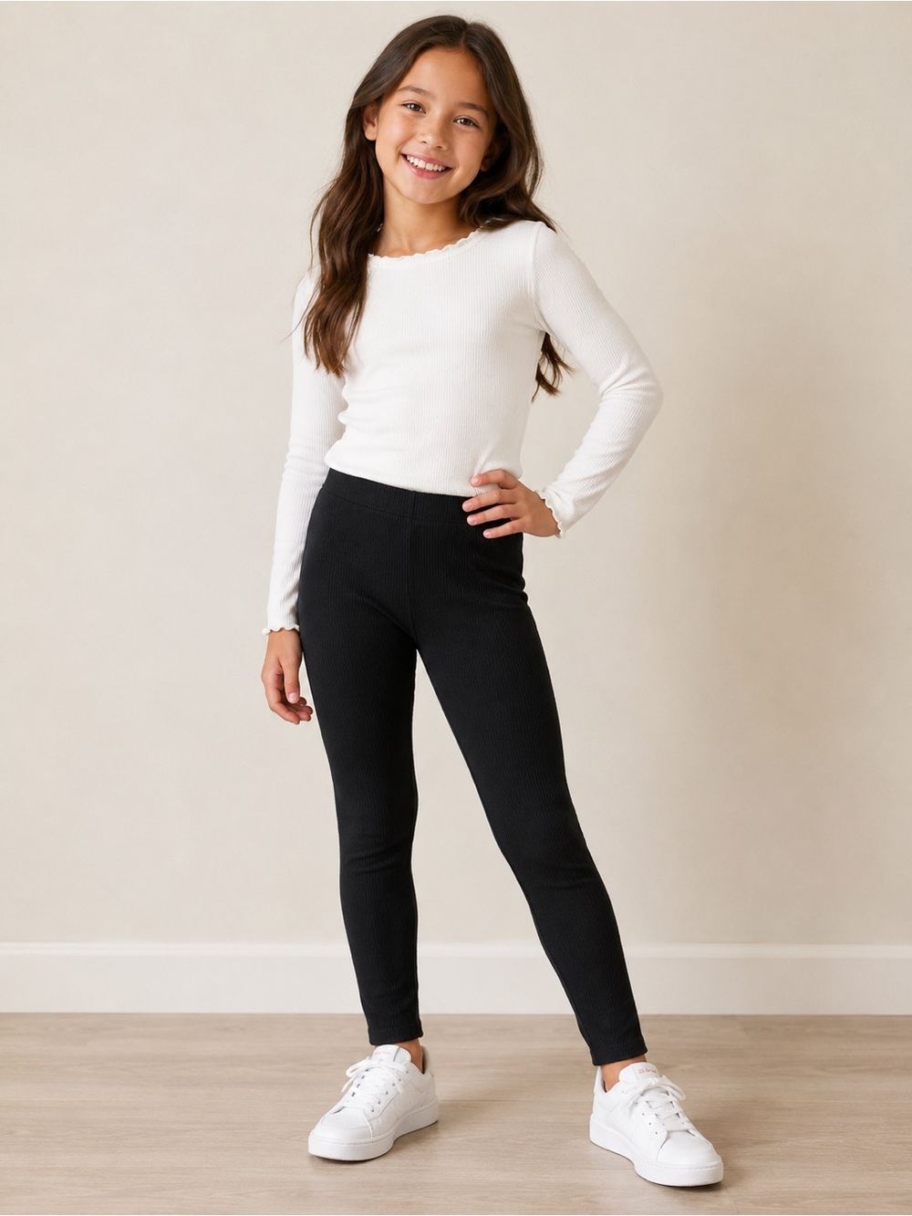 Cat & Jack Black Ribbed Leggings for Kids